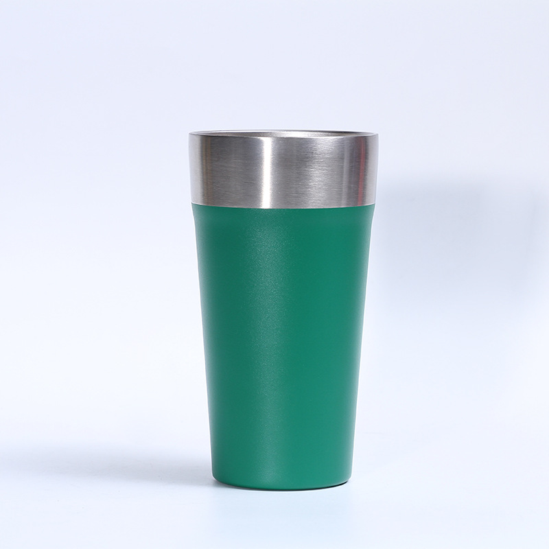 Nuevo 20oz taza de café de acero inoxidable cubierta transparente bebida directa taza de coche portátil de doble capa de vacío taza de café del coche