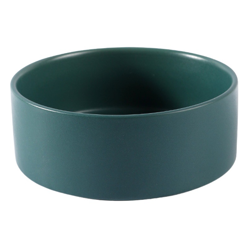 Cuenco redondo de cerámica para gatos, oferta especial, 13 cm, en stock, al por mayor, anti-manchas en la barbilla, cuenco de cerámica para mascotas, estilo simple, cuenco para perros.