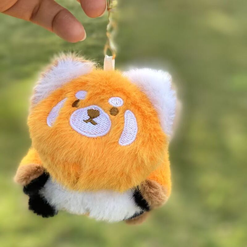 Explosive Flip Raccoon Transformed Panda Flip Fun Schoolbag Pendant Plush Keychain Toy