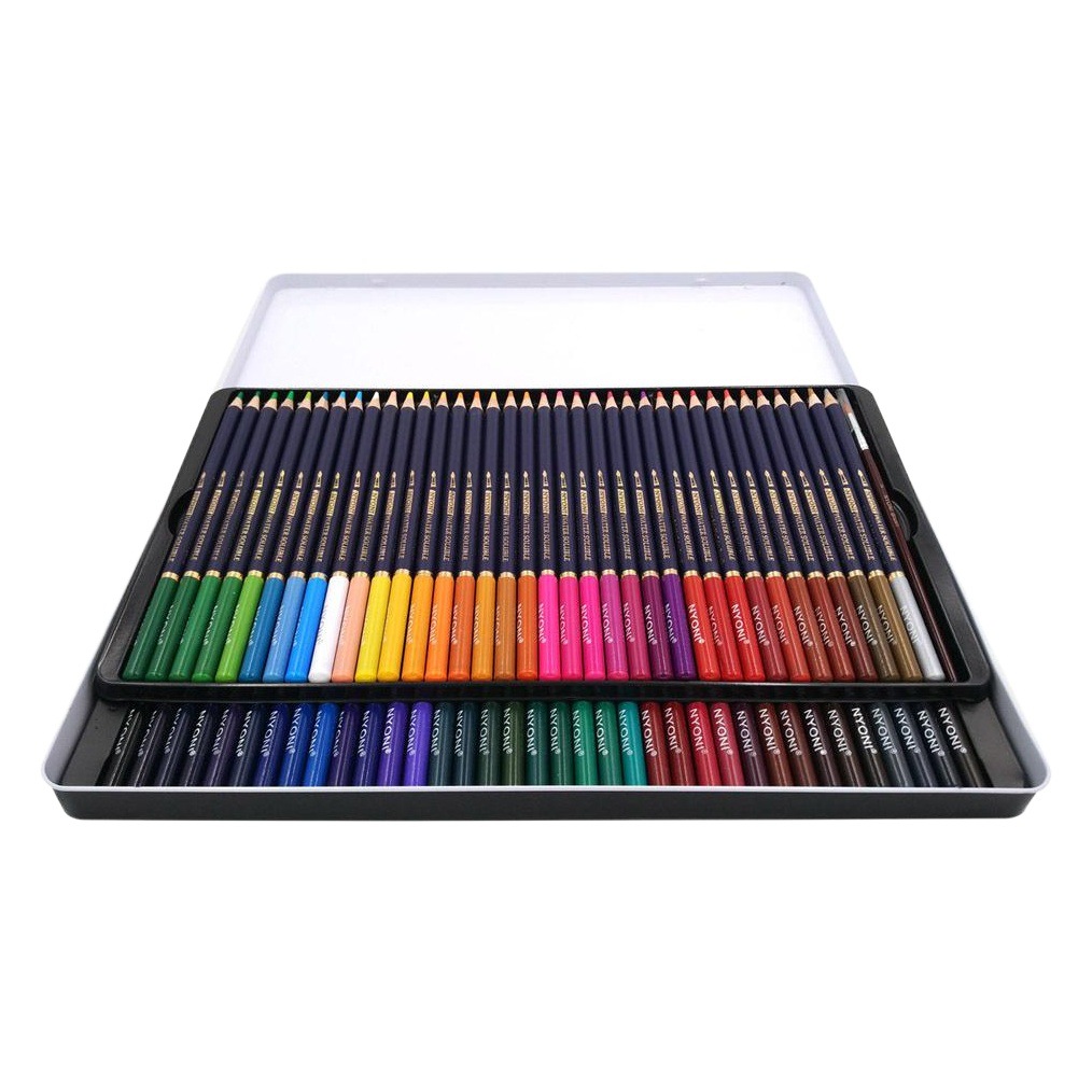 Lápices de colores profesionales Neoni genuinos, solubles en agua, 12, 24, 36, 48, 72 colores, bolígrafos de dibujo en caja de lata