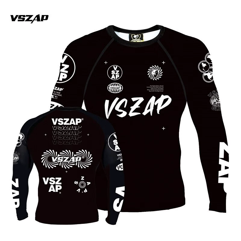 VSZAP Brazil Jiu Shu MMA быстросохнущая Спортивная одежда для трека плотная износостойкая одежда спортивная футболка с длинным рукавом для мужчин и женщин Barou UFC
