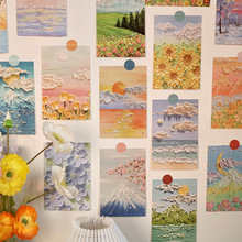 创意油画卡片明信片ins装饰画墙面贴纸卧室宿舍拍照背景手账素材