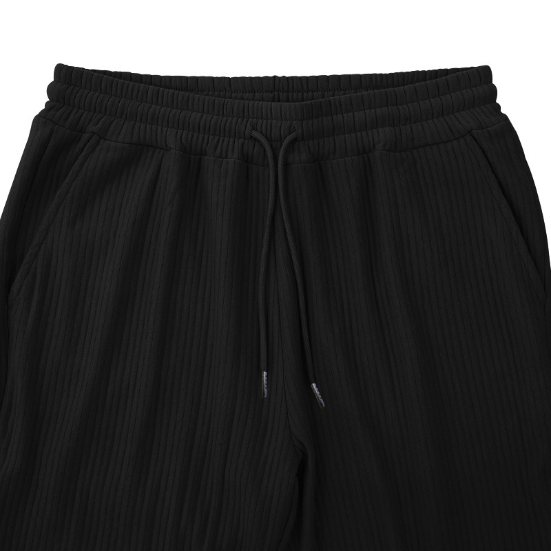 Herren Sweatpants Gestreift Lässige Gerade Hose Mit Hohem Bund_voghion.com
