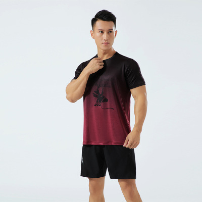 motion run Quick drying Men's T-shirt Foreign trade OEM Produce customized OEM Cross border Specifically for leisure time Short sleeved series