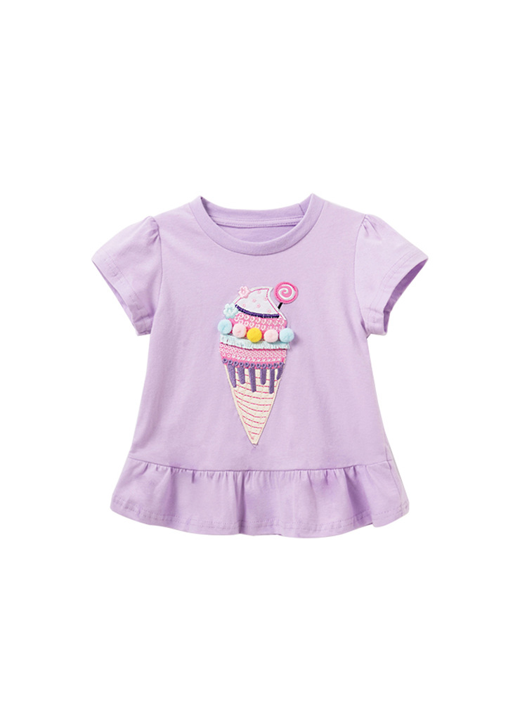 Malwee Camiseta de manga corta suelta verano nuevo europeo y americano niños niñas camiseta de una sola pieza entrega