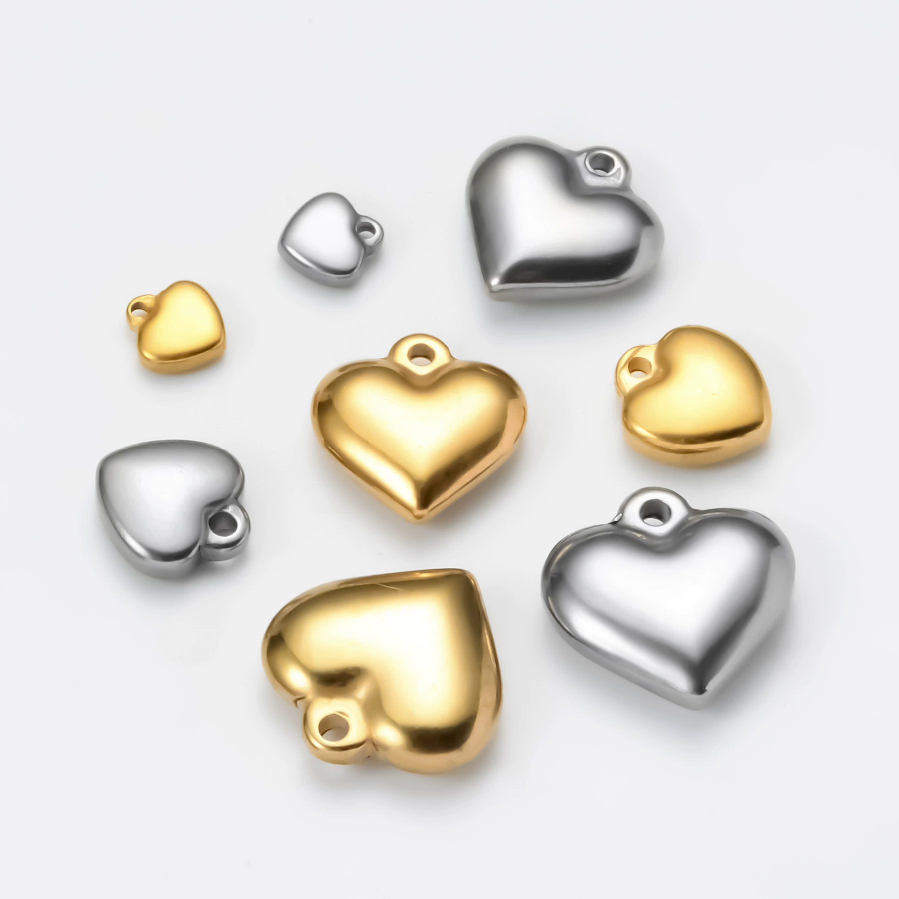Pendant stainless steel heart-shaped, accessory, accessories, necklace and bracelet, simple and elegant design, wholesale