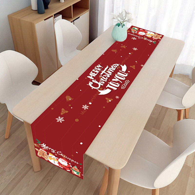 Christmas Fashion Santa Claus Polyester Tablecloth display picture 3