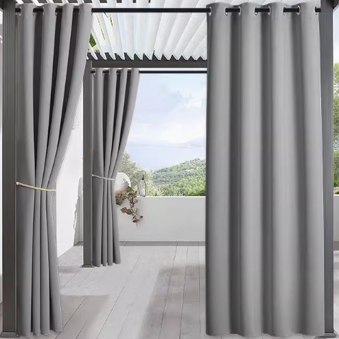 Tela compuesta de sombreado completo Chunyafang cortinas opacas perforadas riel de poste romano comercio exterior ventanas pequeñas cortinas opacas