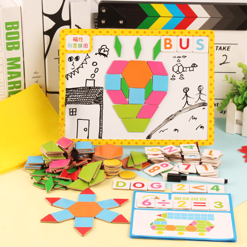 Montessori Baby Early Education Juguetes educativos 2-3-6 años Números, letras, inteligencia, rompecabezas magnéticos, rompecabezas divertidos