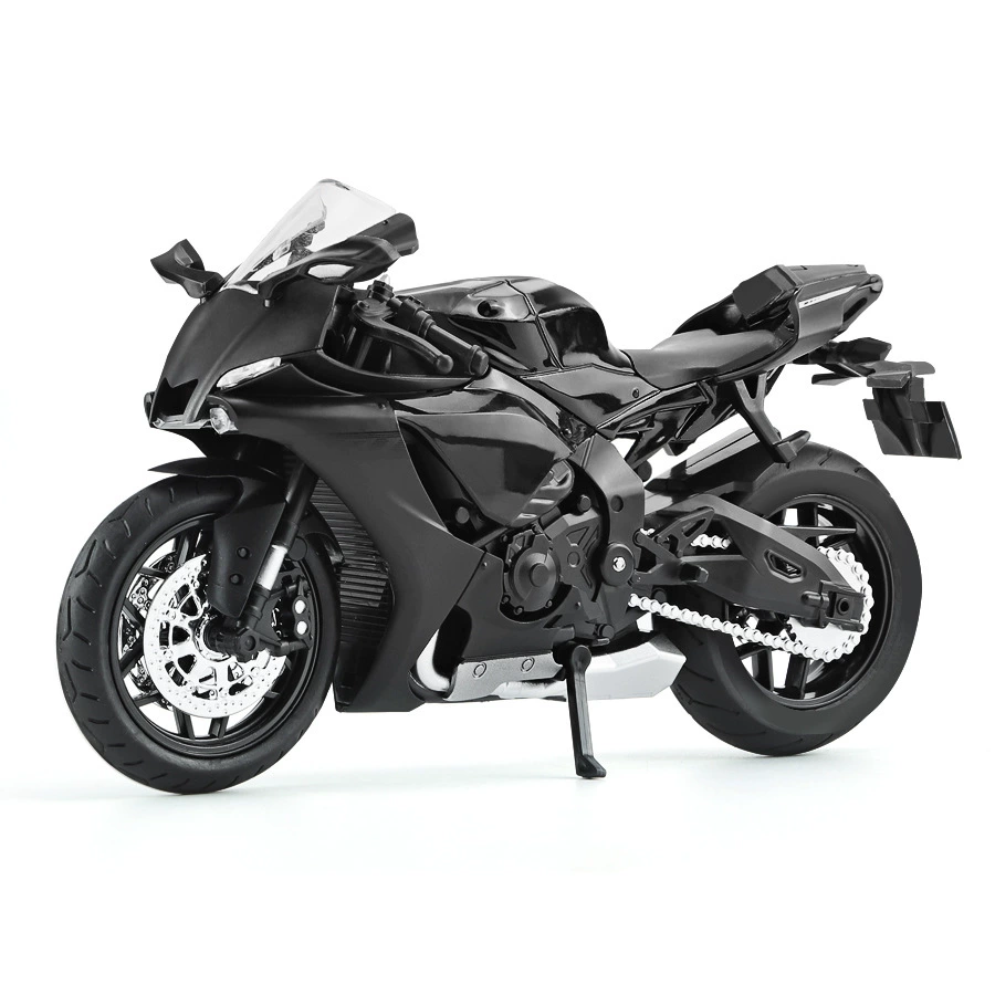 Yamaha, металлический мотоцикл, реалистичная минифигура, игрушка, масштаб 1:12, амортизатор
