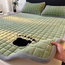牛奶绒刺绣床护垫褥子加厚加绒床垫冬季宿舍学生单人铺底床褥子床