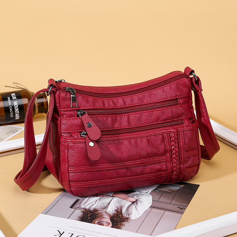 Middle-aged Mother Women's Bag 2020 New Large Capacity Soft Leather Shoulder Crossbody Bag All-match Middle-aged Crossbody Bag Middle-aged Mother Women's Bag 2020 New Large Capacity Soft Leather Shoulder Crossbody Bag All-match Middle-aged Crossbody Bag