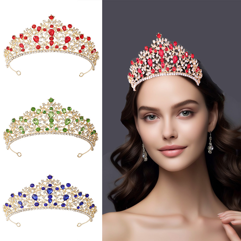 Factory Direct Sales Crown Cross-Border Dress Bridal Crown Birthday Ball Party Performance Photo Alloy Crystal Wholesale