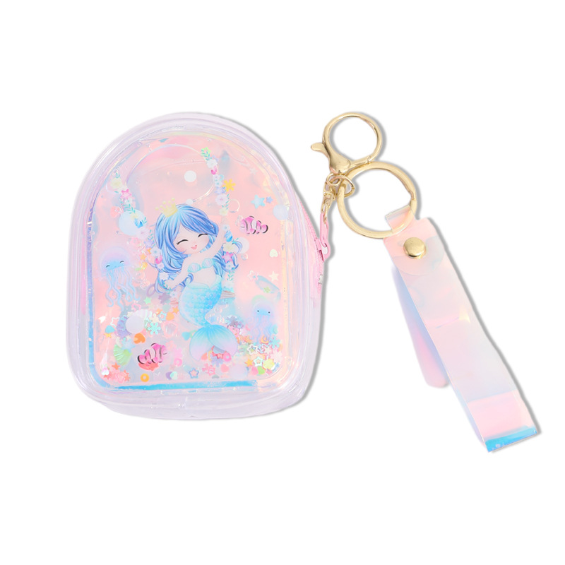 Bolsos de mujer accesorios colgantes pvc láser transparente señoras lindo mini monedero monedero monedero estuche para llaves estuche para llaves