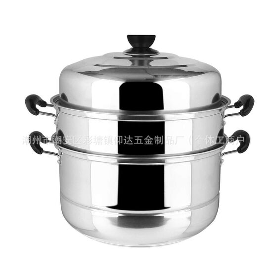 Multifunctional Household Thickened Large Capacity Stainless Steel Single Grate Double Layer Three Layer Steamer Cage Drawer Steamer Induction Cooker Steamer