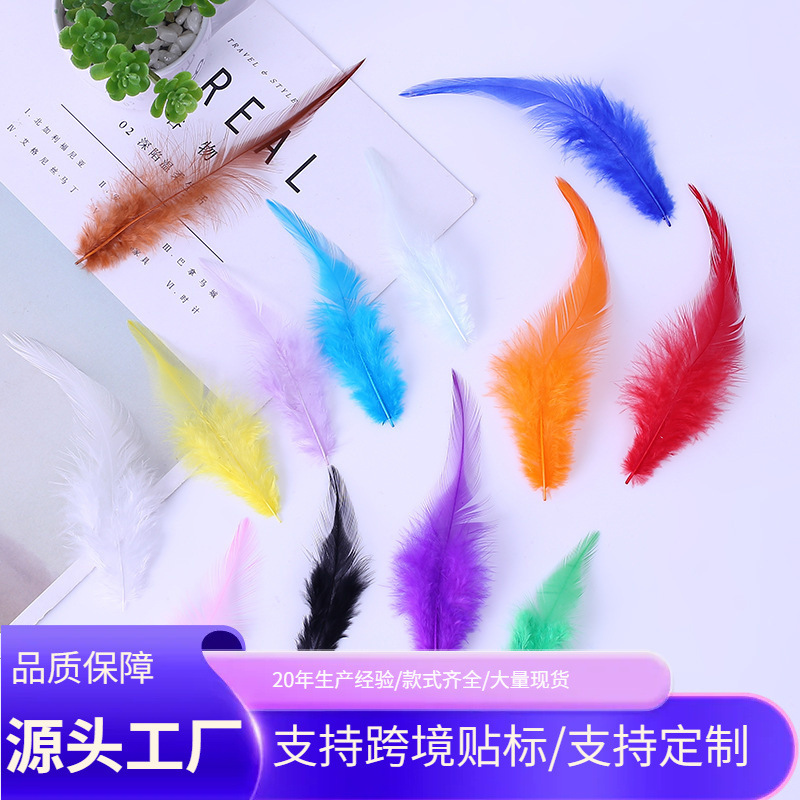Factory supply color 4-6 white pointed feather feather 8-15cm garment accessories crafts decoration diy handmade