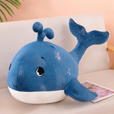 New Whale Pillow Plush Toy Large Whale Doll Children's Birthday Gift Decoration Company Annual Meeting Doll (Oyuncaq yastıqlar) - blue-30cm012kg