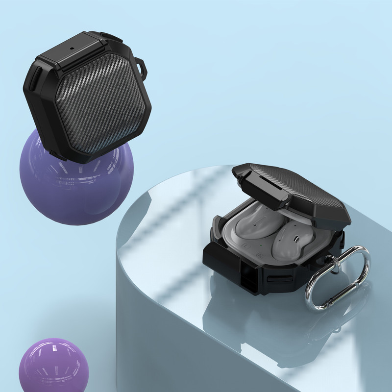 For Samsung Galaxy buds live/pro/2pro/FE bluetooth earphone case holder carbon fiber soft case