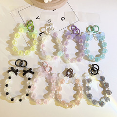 Simple double-ring bow mobile phone chain hanging chain universal mobile phone case headphone case camera CCD key chain lanyard