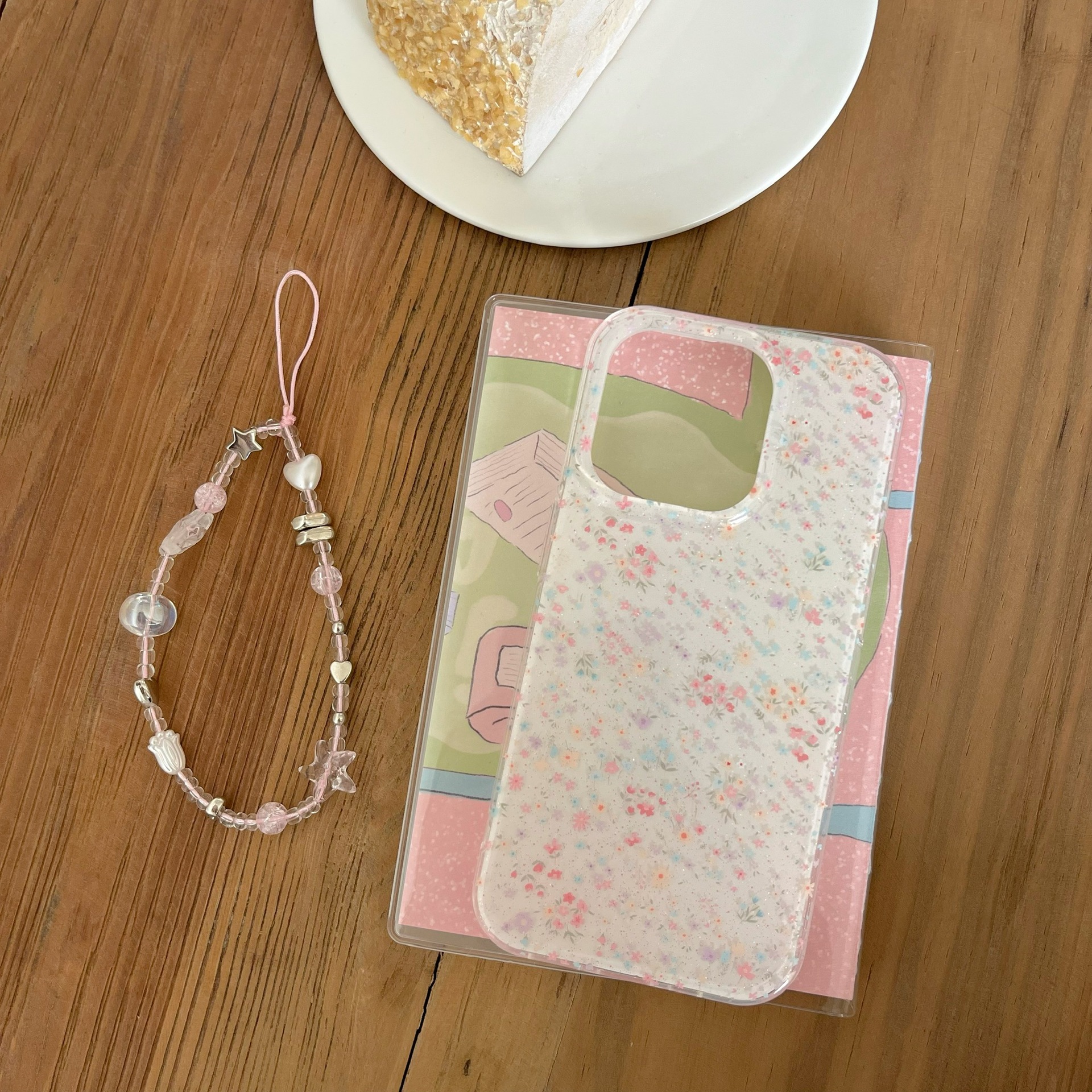 Verano fresco pequeño floral adecuado para Apple 15ProMax funda para teléfono móvil 16Pro cadena 14/13 nuevo 16PM hembra