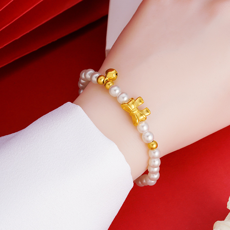 Vietnam oro nacional moda Shell cuentas arco pulsera elegante mujer imitación oro antiguo artesanía imitación perla joyería pulsera