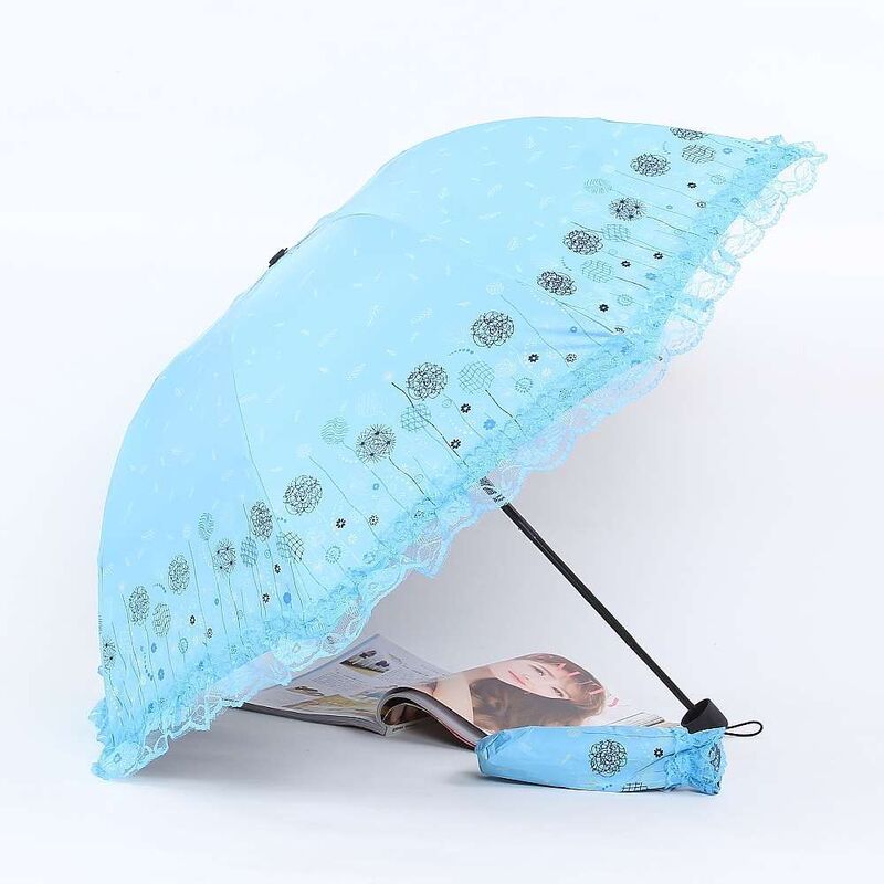 Goddess Umbrella Lace Edge Folding Sun Umbrella Student Black Coating Sun Protection Uv Protection Dual-Use Portable Parasol Goddess Umbrella Lace Edge Folding Sun Umbrella Student Black Coating Sun Protection Uv Protection Dual-Use Portable Parasol