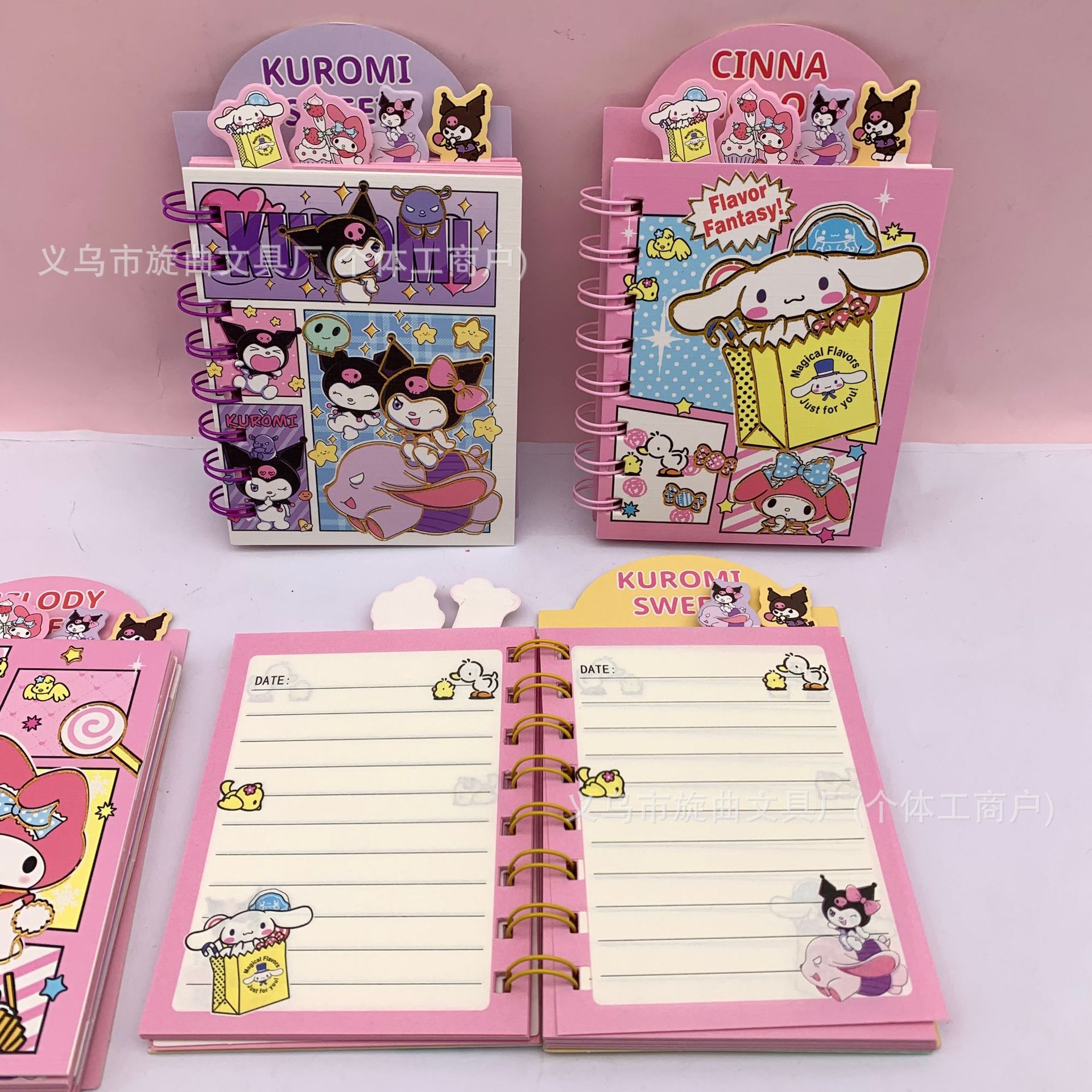 Caricatura nuevo Sanliou A7 cuaderno de bobina de página de alto valor de la cara ins japonés cuaderno de notas de línea horizontal cuaderno de estudiantes