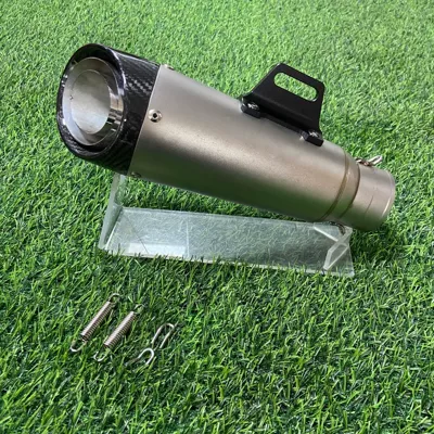 Motorcycle exhaust pipe | 450SR 250RR - three-layer-titanium-color-carbon-head-60mm