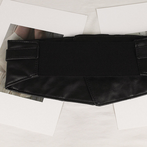 Belt for women, decorative corset with skirt, shirt, black extra wide waistband, elastic elastic, simple, versatile sweater belt