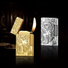 B 41711 DK-830 Dragon Engraved Side Strike Lighter ��������
