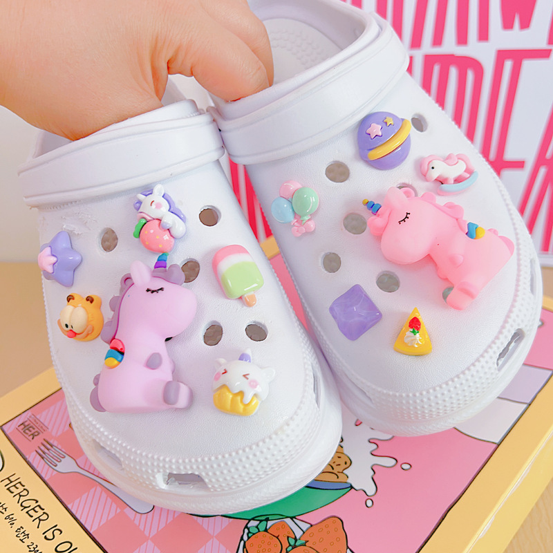 Hole Shoes Shoes Flower Shoe Buckle Decoration Accessories Cartoon Little Red Book Cute Upper Detachable Unicorn Rainbow