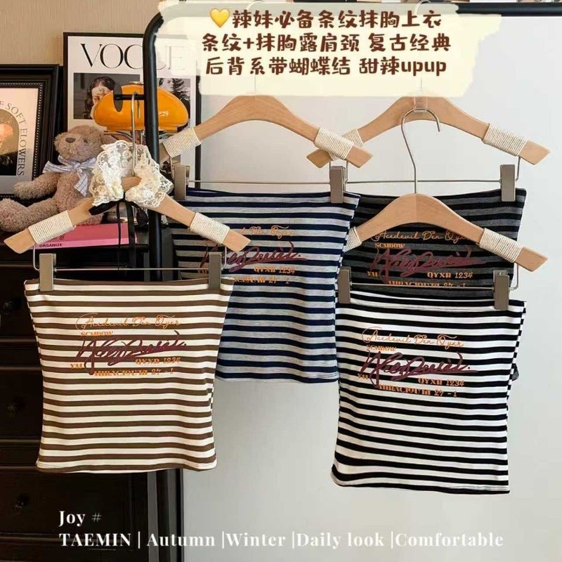 条纹系带抹胸吊带背心女夏外穿泰式独特绝美设计感|undefined