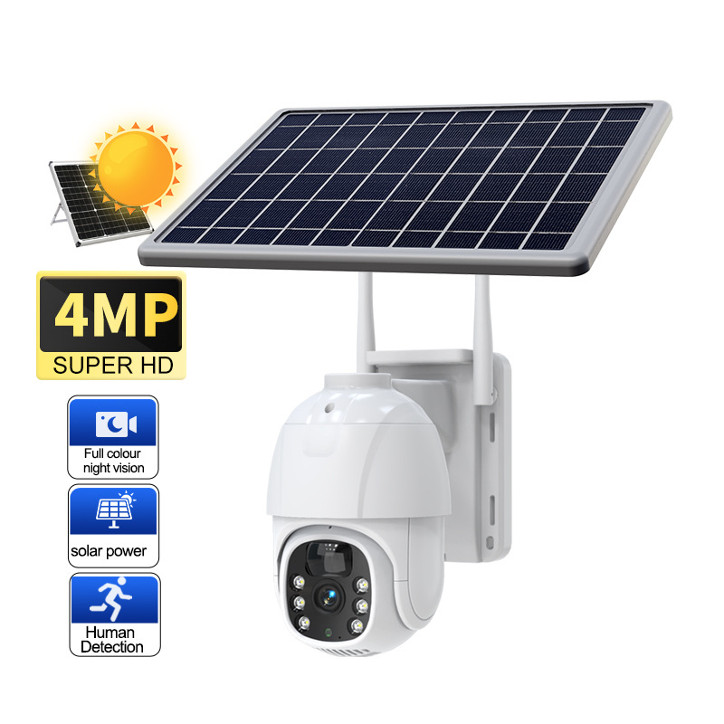Monitoreo panorámico al aire libre Cámara de vigilancia solar para hogares Cámara de vigilancia WiFi 4G Night Vision HD