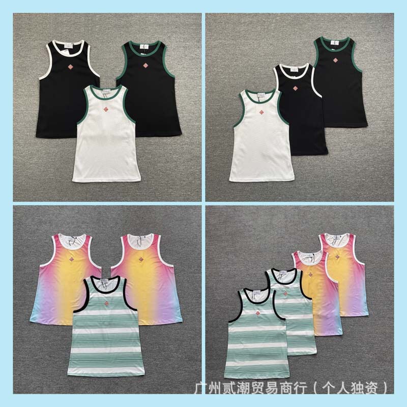 Cross-Border Casa Casablanca Basic Printed Vest Street Fashion Sports Casual Tops for Men and Women Summer