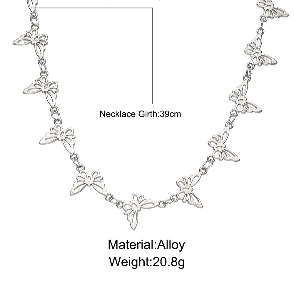 Wholesale New Creative Butterfly Heart Chain Necklace Nihaojewelry display picture 2