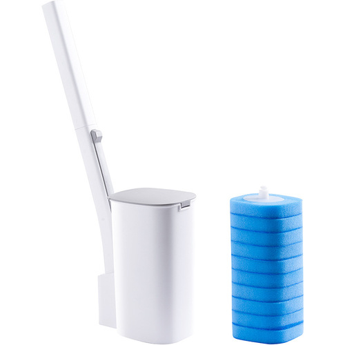 New disposable toilet brush set household long-handled toilet brush sponge replacement head no dead ends toilet cleaning brush