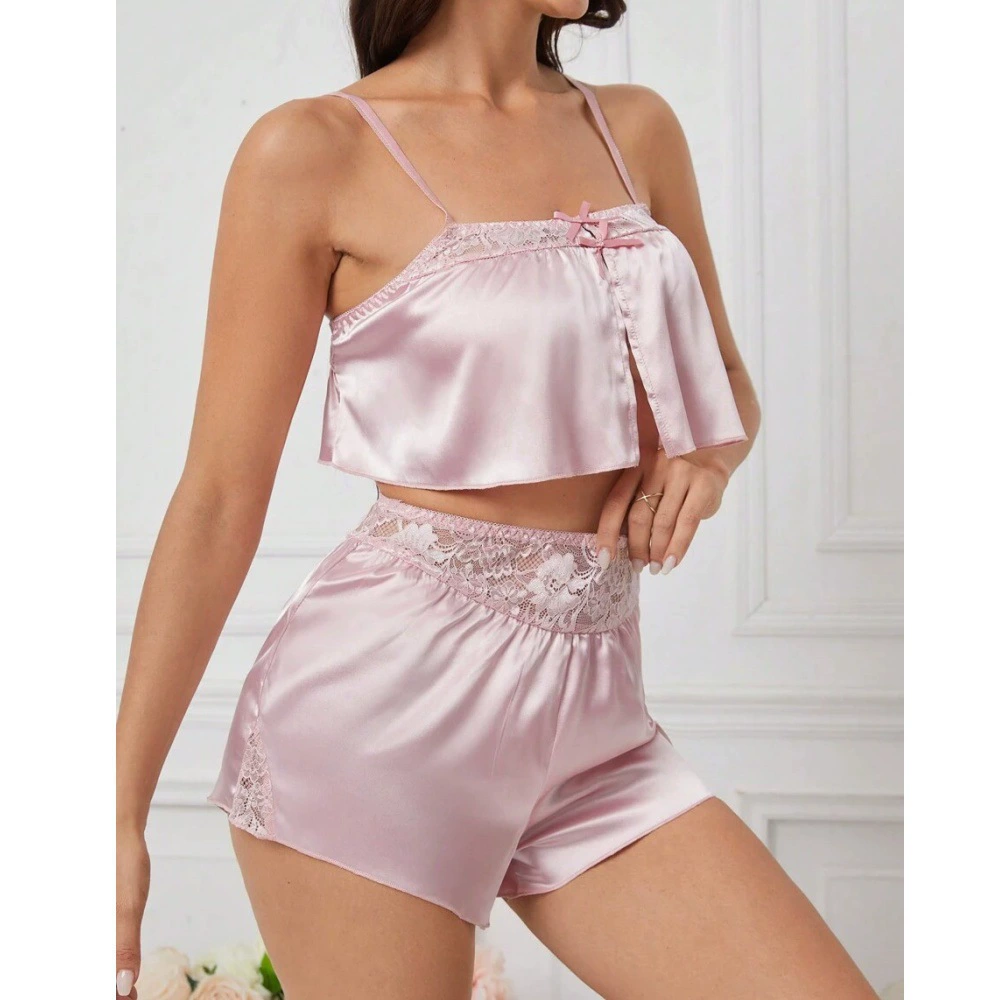 Pijama suspender sexy lingerie pajamas satin set от WBOZON