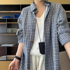 2025 韓国チェック柄シャツ女性の春と秋の新しい多用途ルーズレイジースタイルトップとチェック柄シャツジャケット