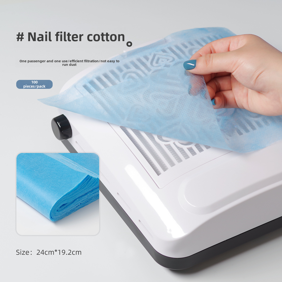 100 pieces of nail art vacuum cleaner filter cotton disposable dust filter can be cut without chips non-woven tools