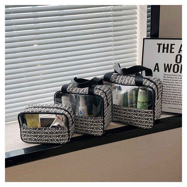 The makeup and toiletries bag can enhance the appearance level. The transparent PVC makeup box is portable and has a large capacity undefined