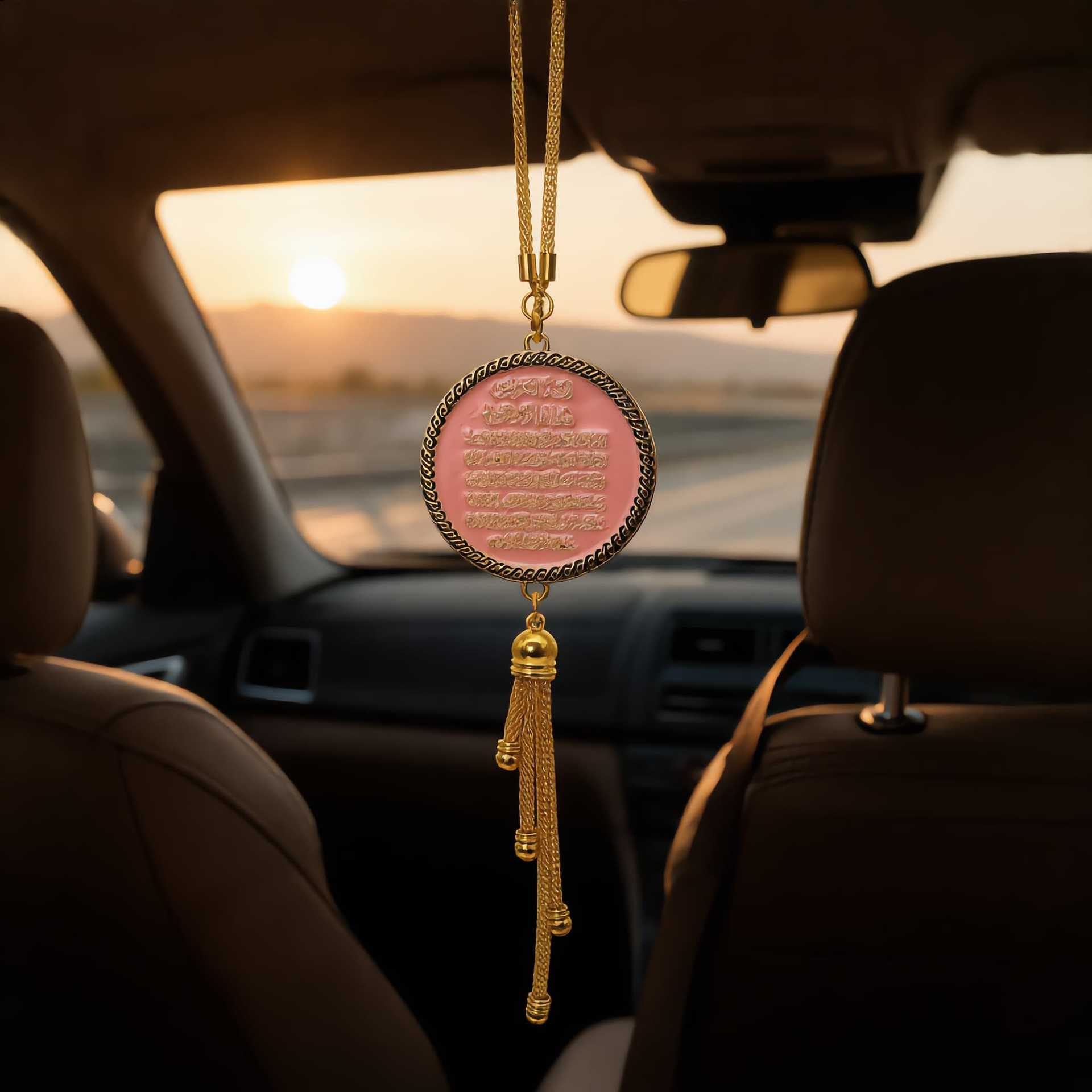 Cross-Border Southeast Asia Zinc Alloy Middle Eastern Style Multicolor Moon-Shaped Car Interior Rearview Mirror Hanging Ornament Car Decoration Factory