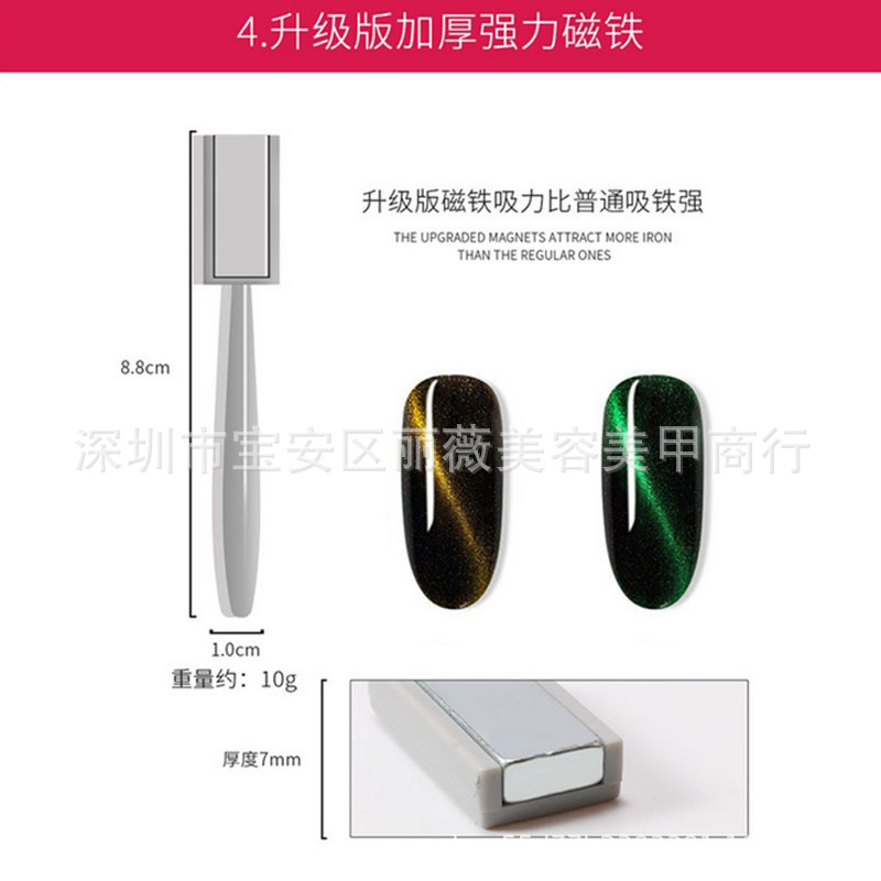 Un imán fuerte engrosado en un solo extremo