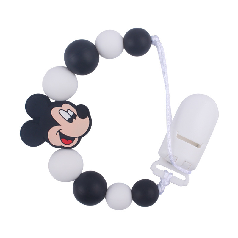 Nuevo bebé de dibujos animados animal pequeño mordedor creativo DIY lindo silicona mordedura molar Cadena de pezón cadena anti-caída