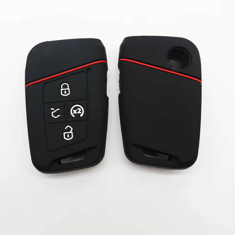 Применимо к Volkswagen Интеллектуальный четырехкнопочный силиконовый чехол для ключей от автомобиля на складе оптом завод прямой цвет волос завершен