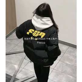 美式潮牌设计感棉服外套女2025秋冬新款学院风可爱加厚棉衣面包服