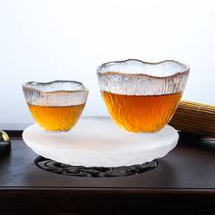 手作りの主人の杯の小さいサイズの個人の杯の品茗杯の耐熱のガラスのハンマーの紋様の日本式の工夫の杯の単杯の小さいコップ