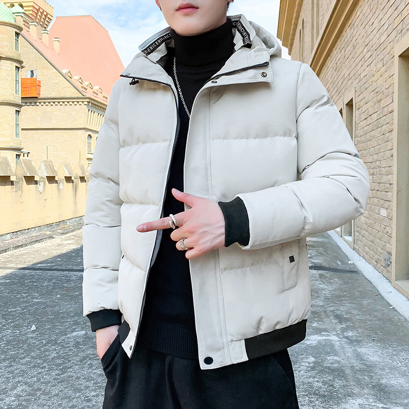 Abrigo acolchado de algodón de ladrillo transfronterizo para hombre 2021 Invierno moda marca de moda con capucha Abrigo acolchado de algodón de todo el Partido Abrigo acolchado de algodón forro polar engrosado más tamaño