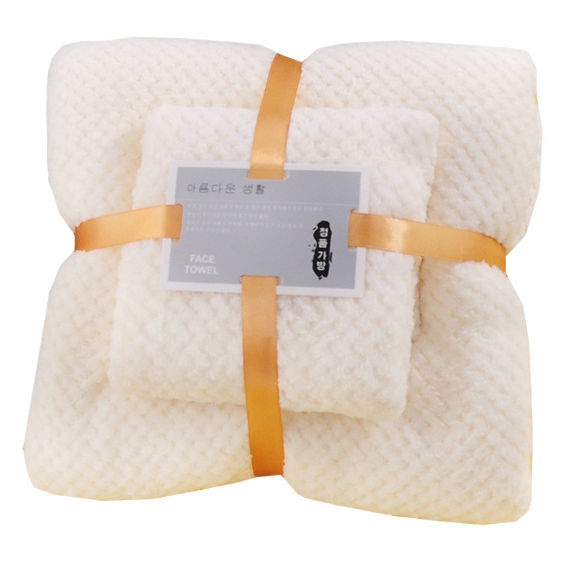 High density coral fleece towel towel set warp knitted pineapple pineapple padded water absorbent lint free gift wholesale