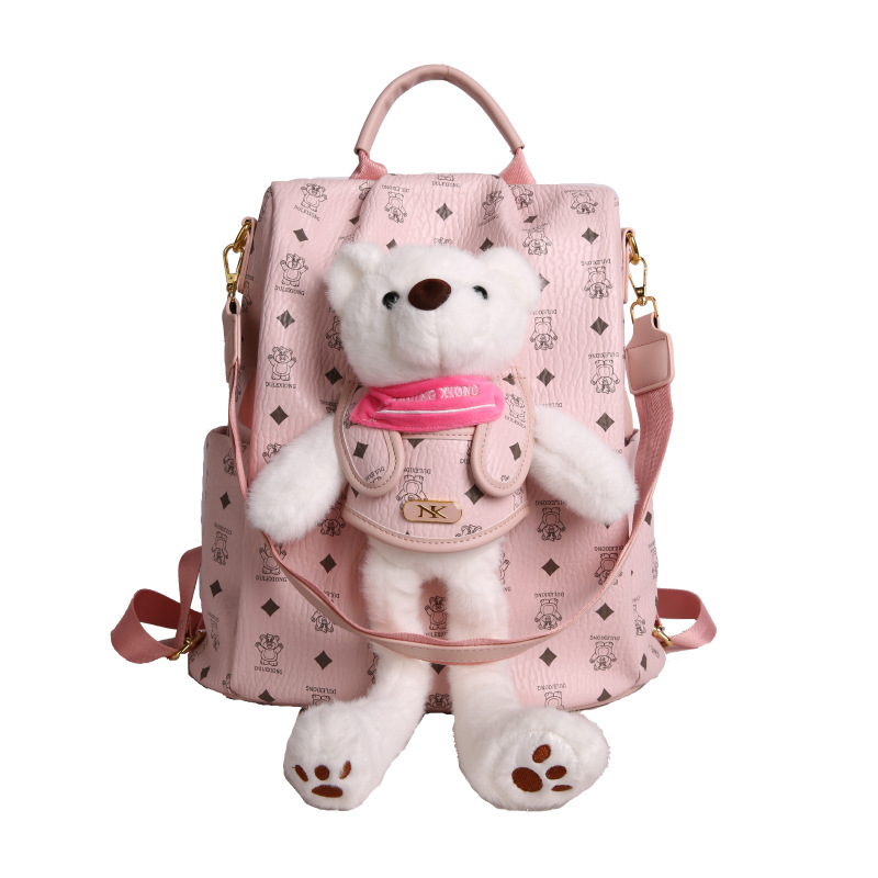 Cute caricatura oso mochila 2025 nueva mochila muñeca de niña muñeca de moda moda mochila de mujer