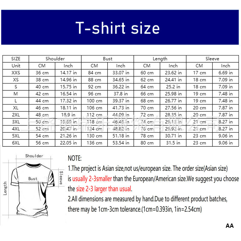 AA-短袖T恤尺码表-NEW